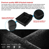 2PCS Interior Center Console Organizer Tray Armrest Black Flocking Layer Hidden Cubby Drawer Storage Box Phone Coin Holder Tray Compatible with Tesla Model 3 Model Y 2021-UP