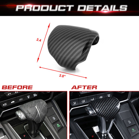 Carbon Fiber Texture Console Gear Shift Knob Cover Trim For Honda CR-V 2017-2022