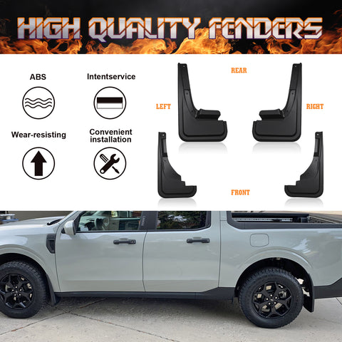 4pcs Full Set Mud Flaps Mudguard Fender For Ford Maverick 2022 2023 Front & Rear