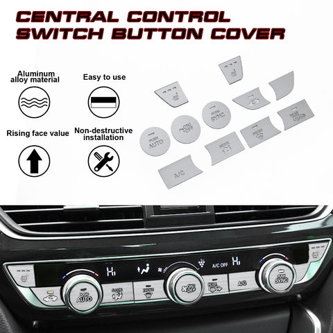 Red Aluminum Center Console Dashboard Switch Cover Trim For Honda Accord 2018-21