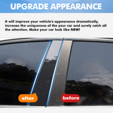 Carbon Fiber Style Door Window Pillar Trim Decals For Honda Accord Sedan 08-2012