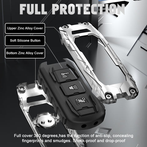 x xotic tech Mech Style Heavy Metal Key Fob Cover Compatible with PCX 150 Hybrid X-ADV SH125 Scoopy Forza 125 300 2016-2018 Super Cup 2020 2021, Zinc Alloy Key Case Protector Shell Keychain