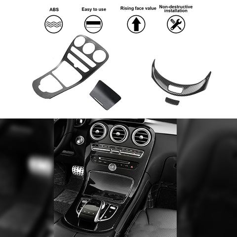 Console Gear Shift Frame Armrest Box Release Button Decor For Benz C GLC Class