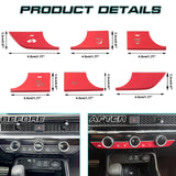 Red Engine Button+Steering Wheel+AC Control Cover Stickers For Honda Civic 2022+