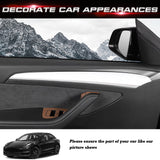 Matte White Door Panel Stripe Overlay Cover For Tesla Model 3 2021-2023 & Model Y 2020-up