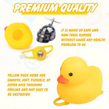 x xotic tech Rubber Duck Bike Bell Decoration, Cute Yellow Squeeze Duck Bicycle Accessories w/Propeller Helmet for Car Dashboard Motorcycle Scooter Handlebar Horn Kids Toddler Toy Outdoor