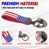 x xotic tech American USA Flag Car Keychain with Zinc Alloy D-Ring 360 Degree Rotatable Anti-Lost Auto Key Chain, Universal Fit for Truck, Ford, Jeep, Men Car Accessories