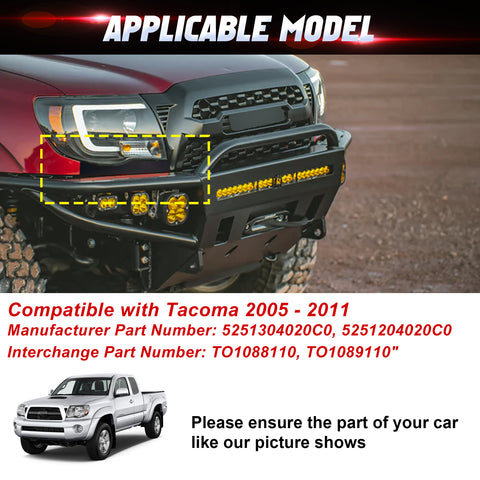 Front Bumper Grille Headlight Filler Trim Panels Fit For Toyota Tacoma 2005-2011