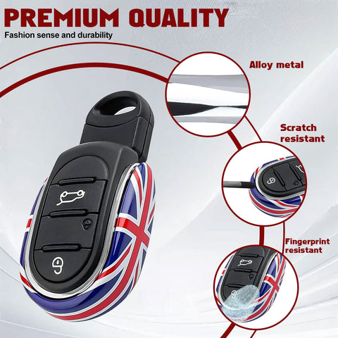 x xotic tech Slim Size Key Fob Cover Case Shell Replacement Compatible with MINI Cooper 3rd Gen F55 F56 F57 F54 Clubman, Gen2 F60 Countryman Smart Key, U Shape