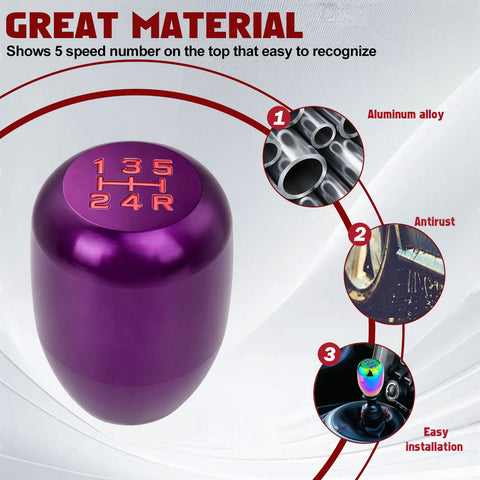 JDM Universal Aluminum 5 Speed Manual Car Gear Stick Shift Knob Shifter Lever