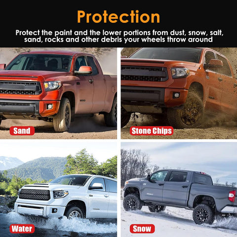 x xotic tech Mud Flaps Splash Guard Compatible with Toyota Tundra 2007-2021 Front & Rear Mudguards Fender Flare Dirt Slush Trap Protector Set Pickup Truck Accessories(4PCS)