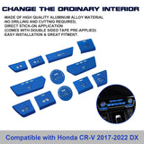 12Pcs Aluminum Center Dashboard Switch Cover Trim For Honda CR-V DX 2017-2022
