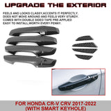 Carbon Fiber Smart Door Handle+Door Edge Protect Trim For Honda CR-V 2017-2022