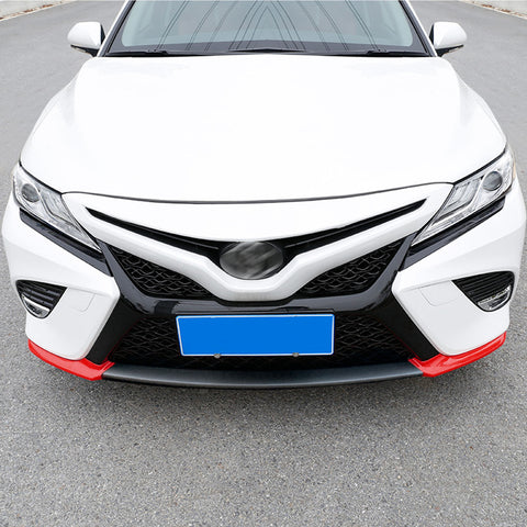 Red Front Bumper Corner + Red Carbon Fiber Center Cover For Camry SE XSE 18-2020