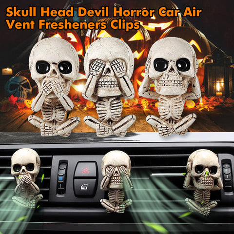 Skull Car Air Fresheners Vent Clips for Halloween Car Interior Decorations