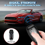 Black Soft TPU Key Fob Shell Skin Cover w/Keychain, Compatible with Ford Fusion