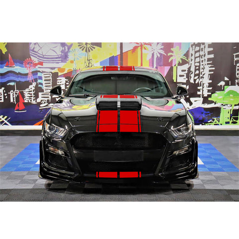 Double-Dual Sport Racing Vinyl Stripe Graphics Hood Roof Trunk Bumper Decal Sticker,Compatible with Ford Mustang 2015-2023