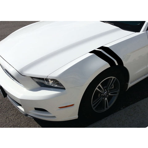 Blue Roll Front Hood Hash Mark Fender Racing Rally Stripes Sticker Vinyl Decal