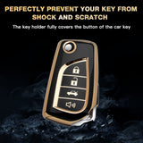 Set TPU Full Protect Folding Key Fob Cover For Toyota Camry LE 2018-2019