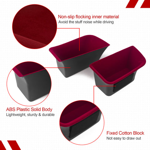 Door Storage Box Tray Organizer Compatible with Porsche Macan S/T/GTS/Turbo 2015-up Interior Car Door Side Handle Insert Pocket Holder Glove Pallet Accessories (4 Packs w/Anti-slip pads)