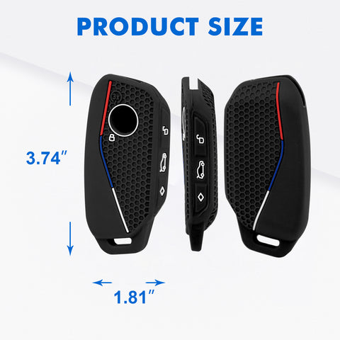 x xotic tech Soft Silicone Key Fob Cover Case Compatible with BMW X7 IX I5 M60 X5 X6 IX I7 5 7 Series 2023 2024 2025 2026, Intelligent Car Side Button Smart Key Protector