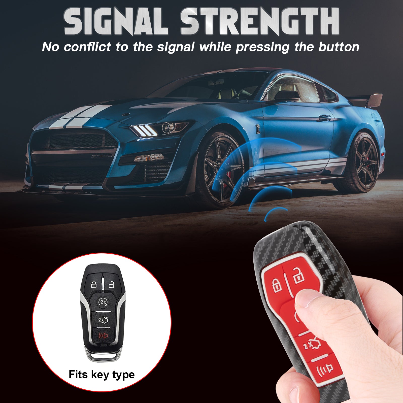 Carbon Fiber Ford Mustang Key Cover