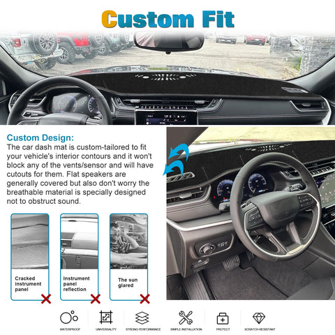 Dash Mat Cover Pad Anti-Dirt Sunshield Carpet For Jeep Grand Cherokee L 2021-up