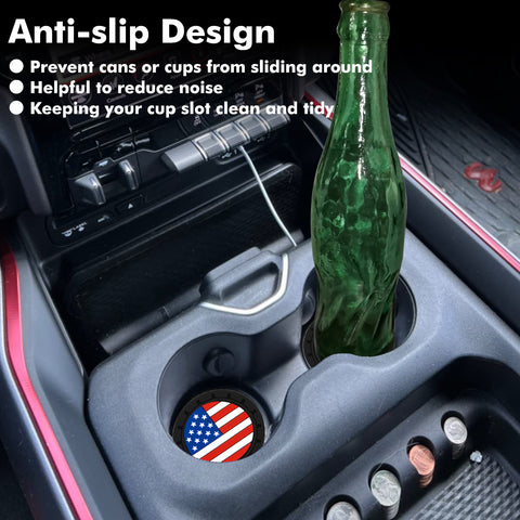 2.75 Inches USA Flag Style Anti Slip Drink Cup Holder Insert Mat Universal Fit