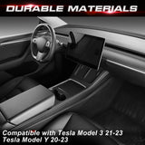 Set Carbon Fiber Style Dashboard + Door Panel Combo Kit For Tesla Model 3 2021-2023 & Model Y 2020-up