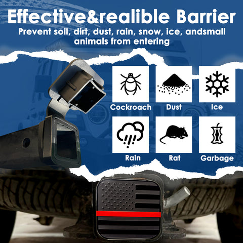 x xotic tech 2 Inch Universal American Flag Tow Hitch Covers, Trailer Hitch Cover Tube Plug Insert, Car Exterior Accessories, Receiver Tube Hitch Plug