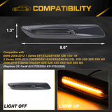 2x LED Sequential Side Marker Lights For BMW E46 E60 E61 E81 E82 E88 E90 E91 E92