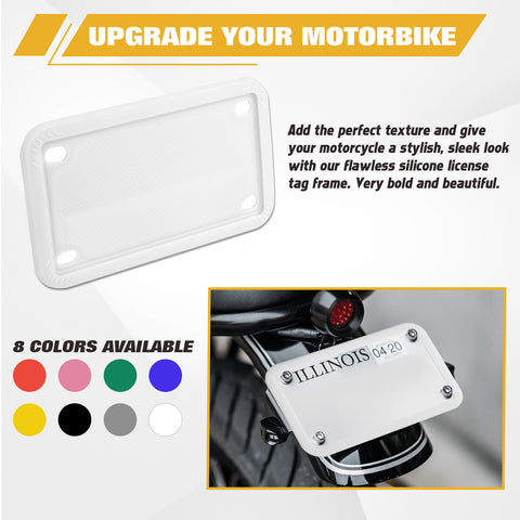 x xotic tech Motorcycle Silicone License Plate Frames, Motorbike License Plate Holder, Rust Proof, Rattle Proof, Weather Proof