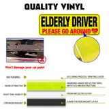 x xotic tech Elderly Driver Car Magnet Reflective Senior Driver Magnet Signs for Car Old People Gag Gifts Yellow Sign Magnetic Bumper Sticker for Grandma Grandpa