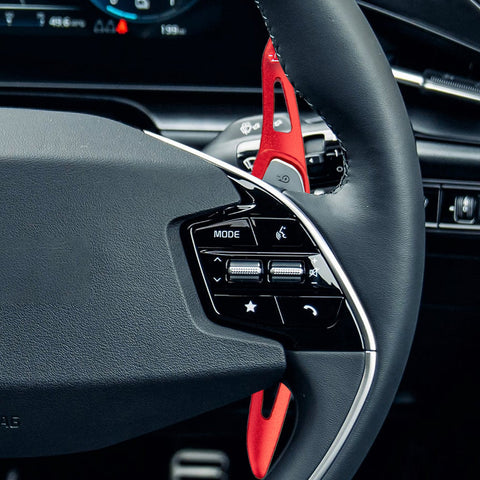 Sporty Red Aluminum Paddle Shifter Extension For Kia EV3 EV4 EV5 EV6 2025 2026