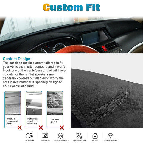 Pre-cut Suede Center DashBoard Pad Sunshield Protector For Ford Focus 2012-2018