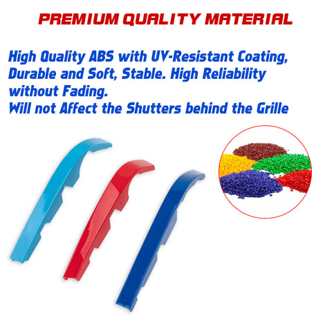 Tri-Colored Front Diamond Grille Strips Clip Cover For BMW 3 Series G20 2023-up
