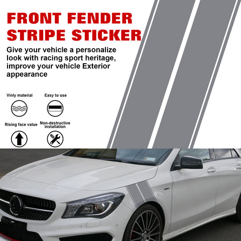 x xotic tech Fender Stripes Hash Marks KK Vinyl Decal Universal for Car Truck Sticker Racing Stripe 11"x23"