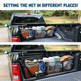 Heavy Duty Black Mesh 3 Pocket Trunk Cargo Organizer Bin Storage Net Holder