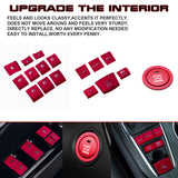 Set Red Engine Button+Gear Shift+Window Switch Button Cover For Camry Hybrid 18+