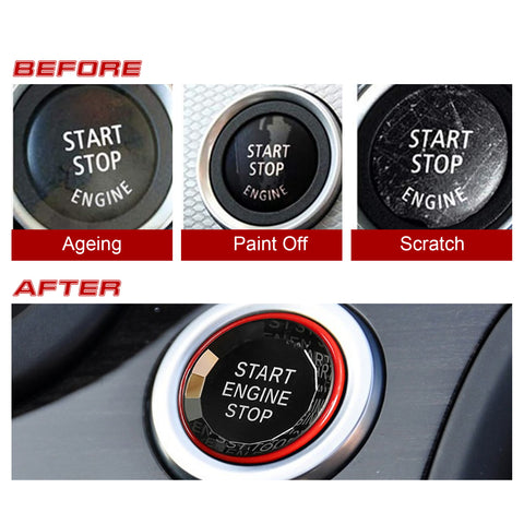 Red Engine Start Switch Push Button Crystal Cover For BMW 3 5 Series X1 X3 X5 X6
