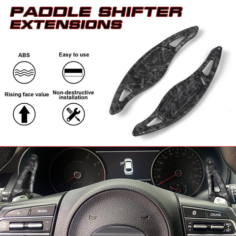 Forged Pattern Steering Wheel Paddle Shifter Extension For Kia Stinger 2018-up
