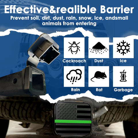 x xotic tech 2 Inch Universal American Flag Tow Hitch Covers, Trailer Hitch Cover Tube Plug Insert, Car Exterior Accessories, Receiver Tube Hitch Plug