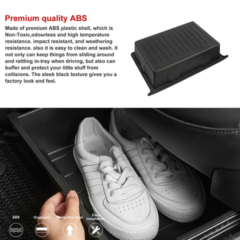 2PCS Interior Front Under Seat Insert Storage Organizer Hidden Tray Underseat Bins Box Accessories Compatible with Tesla Model Y 2020-2023