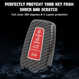 For RAV4 Camry Corolla Glossy Carbon Fiber Pattern Silicone Button Key Fob Skin