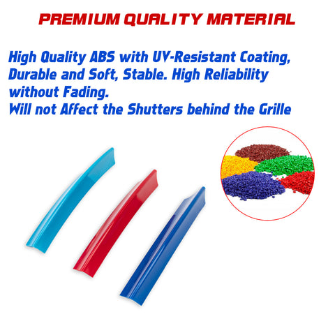 Tri-Colored Front Center Kidney Grille Strips Clip Cover For BMW X5 E53 2004-06