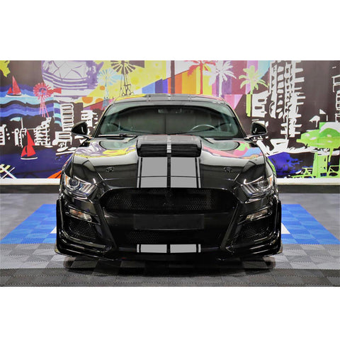 Double-Dual Sport Racing Vinyl Stripe Graphics Hood Roof Trunk Bumper Decal Sticker,Compatible with Ford Mustang 2015-2023