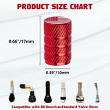 4pcs American Flag Tire Valve Stem Cover Caps Anodized Aluminum Alloy, Corrosion Resistant Leak-Proof Wheel Valve Cap Set, Universal for Cars Trucks Motorcycles SUVs