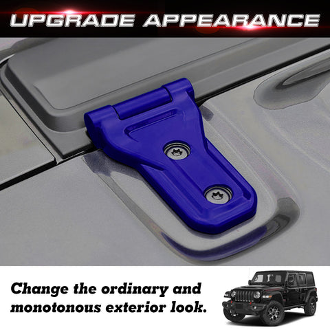 x xotic tech Front Engine Hood Hinge Cover Trim Decoration Exterior Accessories Compatible with Jeep Wrangler JL JLU 2018-up & Gladiator JT Truck 2020-up (2Pcs)