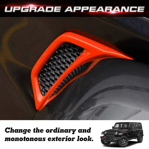 x xotic tech Wheel Eyebrow Side Air Conditioning Vent Cover Trim Compatible with Jeep Wrangler JL JLU 2018-up & Gladiator JT 2020-up (2Pcs)