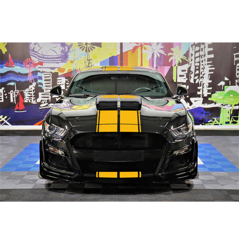 Double-Dual Sport Racing Vinyl Stripe Graphics Hood Roof Trunk Bumper Decal Sticker,Compatible with Ford Mustang 2015-2023